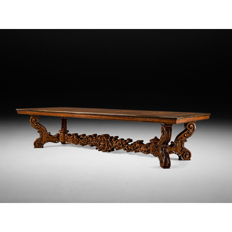 137" Walnut Solid Wood Trestle Dining Table