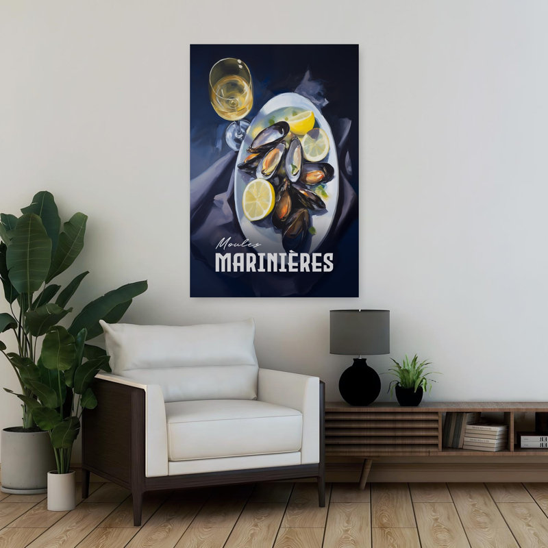 Classic Mussels And Wine by Andreas Magnusson - Wrapped Canvas Print, 91.44 cm H x 60.96 cm W