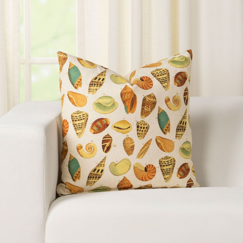 Beachcomber Seashell Print Throw Pillow, 16" x 16"