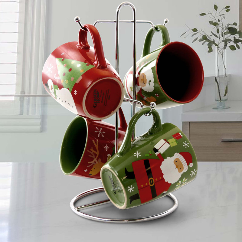 Ensemble de 4 tasses à café Gibson Home Santa Smile