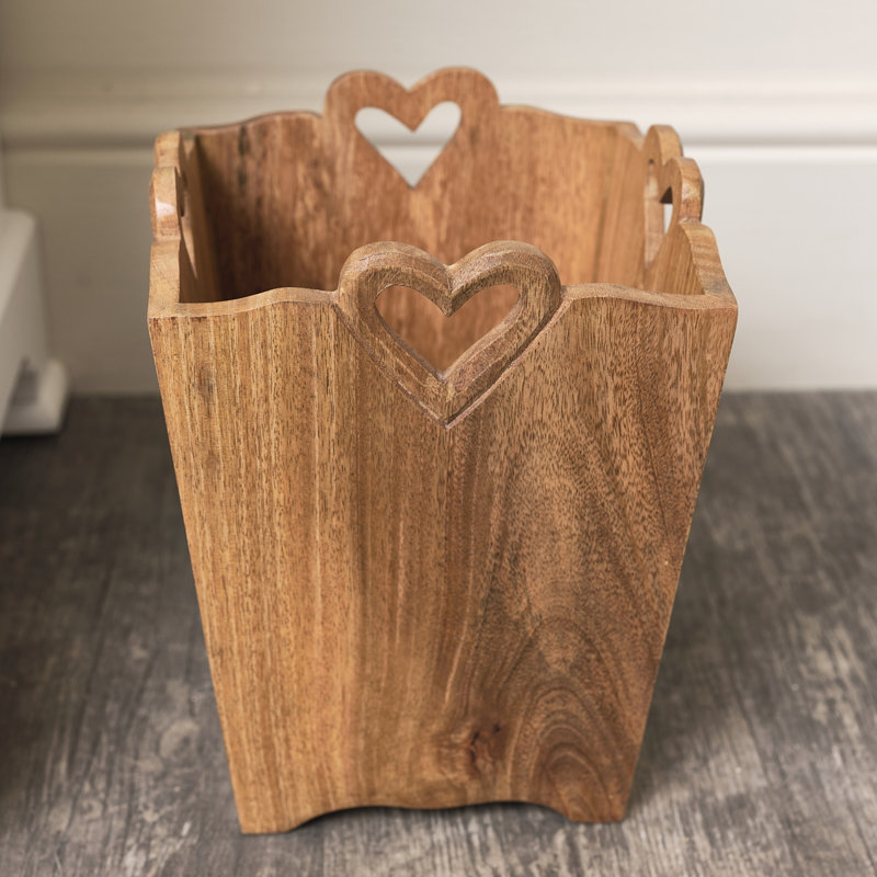 Lark Manor Chalfant Solid Wood Decorative Bin, Tan