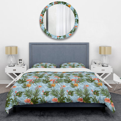 Herbs And Tropical Leaves III Polyester Floral Duvet Cover