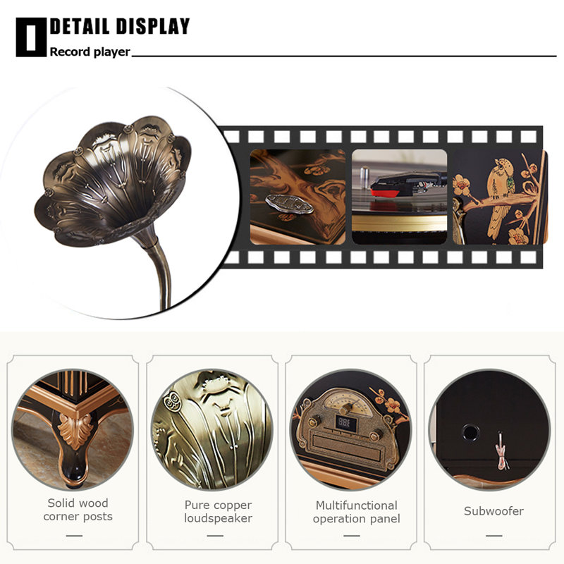 Black+Gold Free Form Solid Wood+Copper Media Players