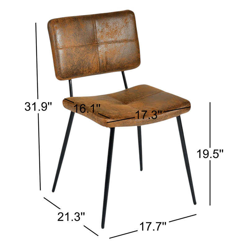 Chaises de salle à manger rembourrées Christiène pour la salle à manger ou le café du restaurant, Suède brun, 4 pièces