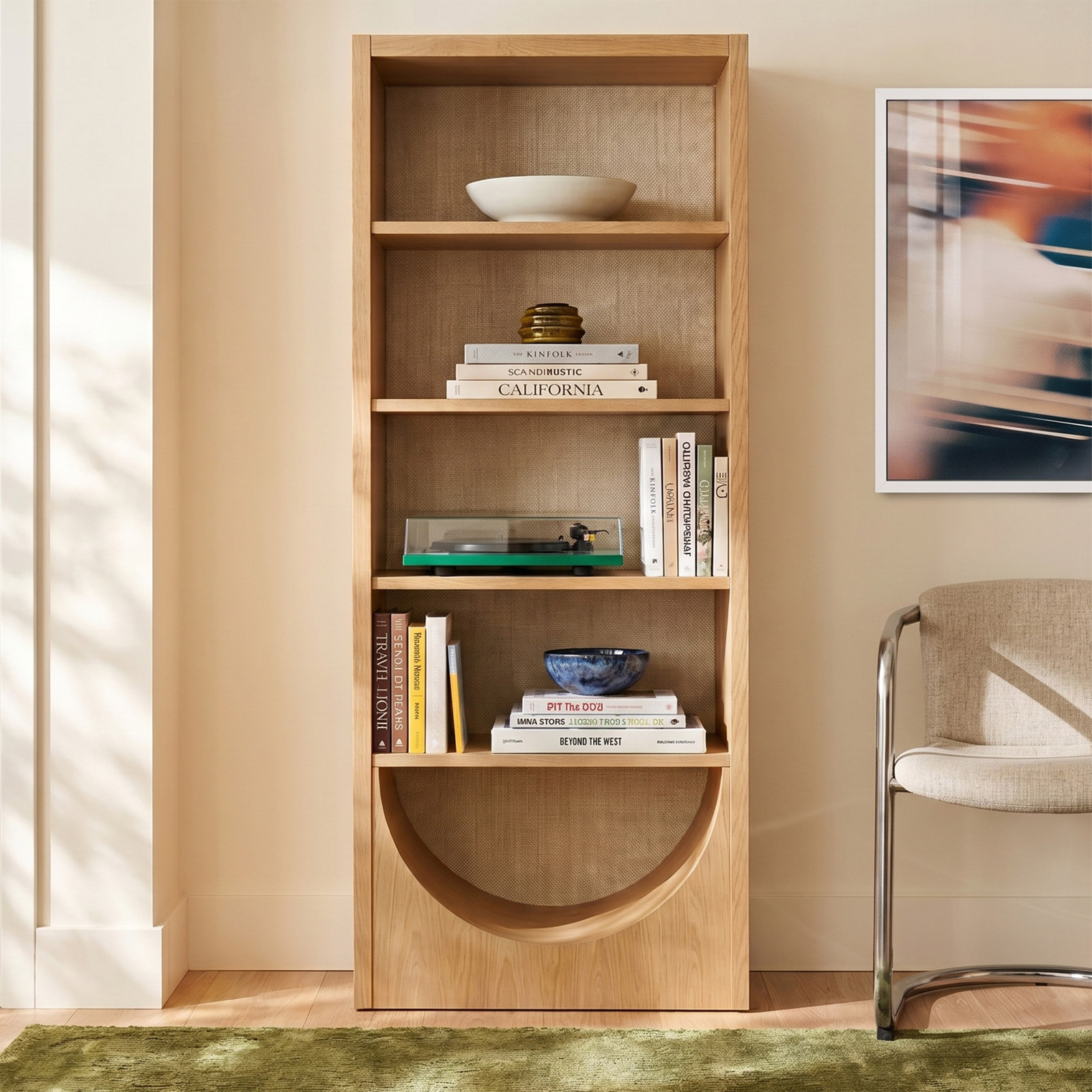 Macneil 35" Oak Bookcase, Honey Oak
