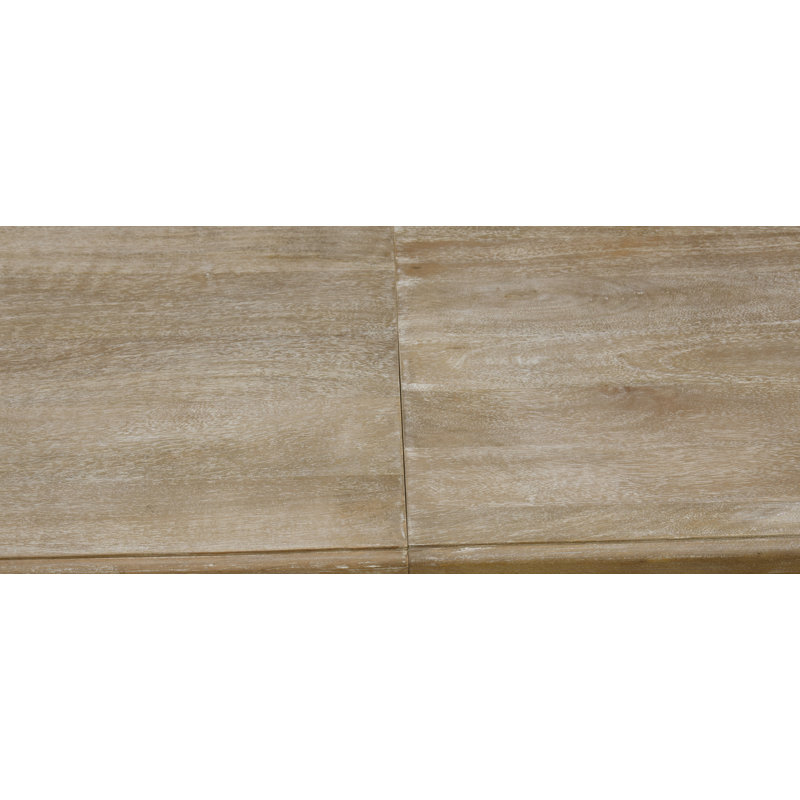 Menlow Extendable Solid Wood Dining Table, White Wash