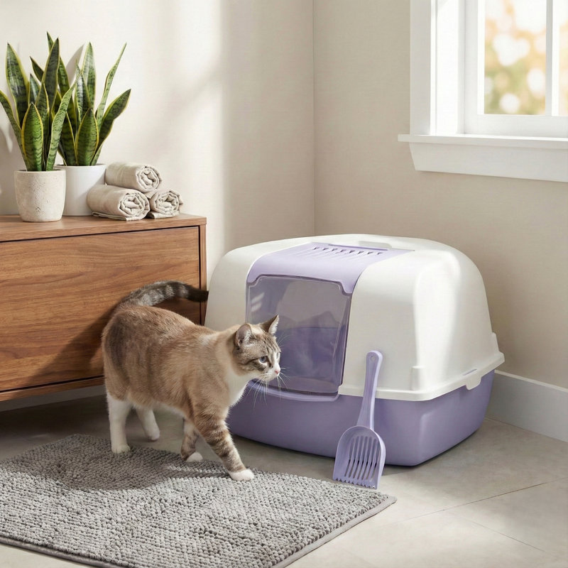 Plastic Litter Box, Lilac
