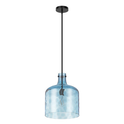 Arata 1-Light Hammered Glass Dimmable Adjustable Pendant Light Fixture