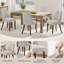 Chaise de salle à manger rembourrée de 19 po de hauteur Parsons, pieds en bois massif, chaises d'appoint en tissu à haut dossier, assemblage facile-1408989672