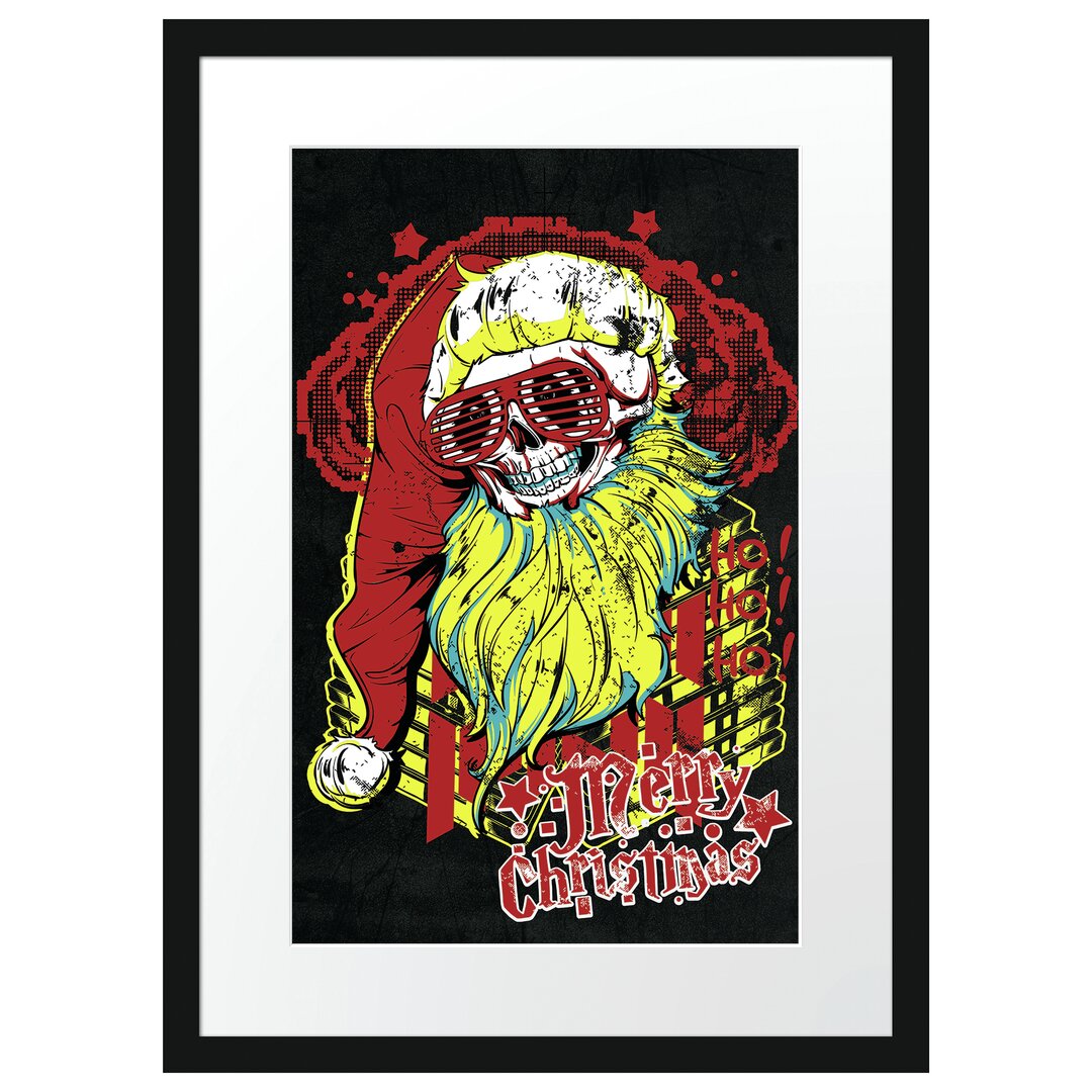 Gerahmtes Poster Dead Santa Black