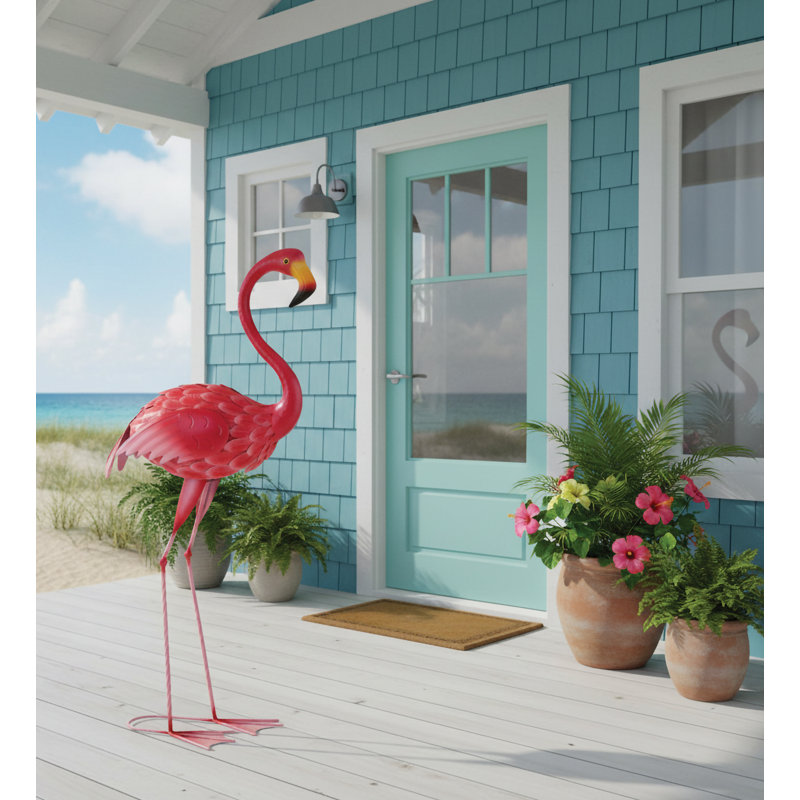 Statue de jardin Artrip Rocker Flamingo, H 43,5 po x l 9 po x P 20 po