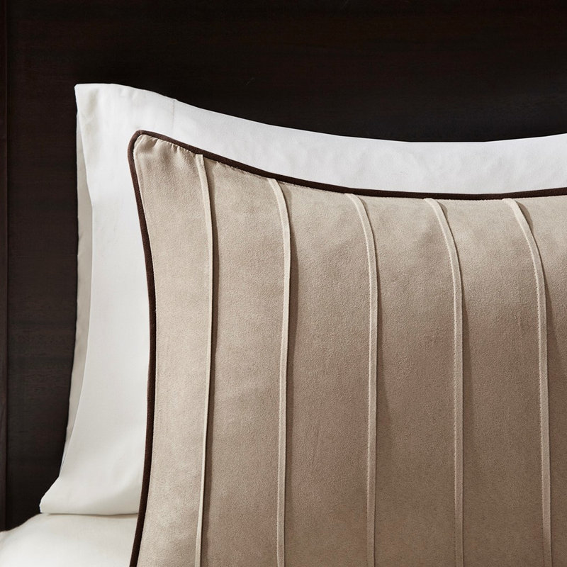 Édredon en faux suède pour très grand lit 7 pièces - Coussin 7 pièces Grandiose, Brun, King + 6 Additional Pieces