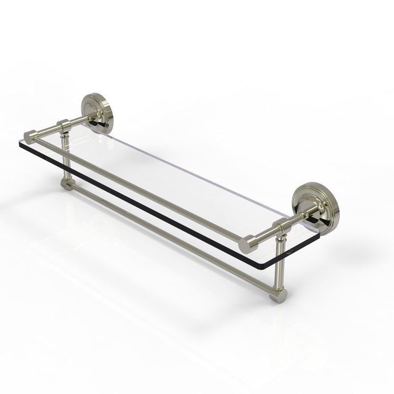 Adria Bracket Shelf with Towel Bar, Polished Nickel