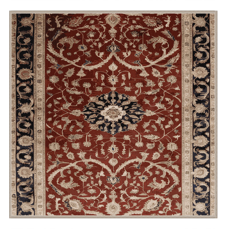 Tapis brun lavable à la machine, Carré 8 pi
