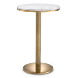 Side Table Tavolara Vintage Brass Finish White Marble