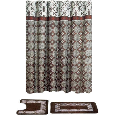 Geometric Shower Curtain with Hooks Included