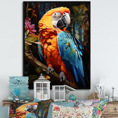 Perroquet, jungle tropicale, euphonie sur toile