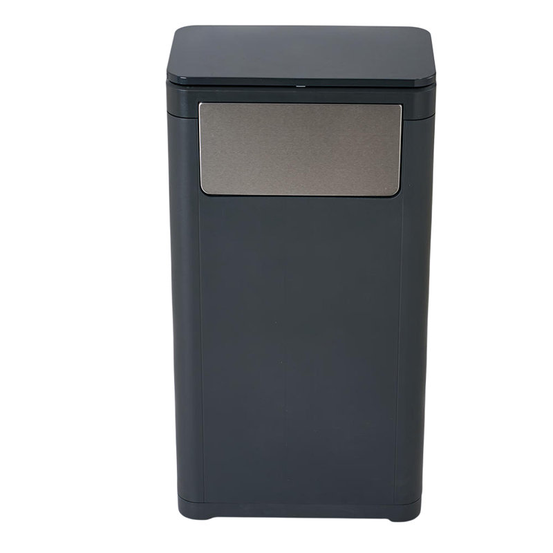 Plastic Touch Top Waste Bin, 25, Black
