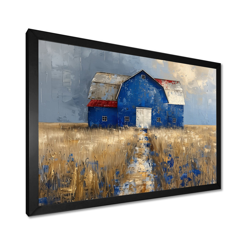 Lovell - Barn Wall Art Living Room, H 34 po x l 44 po x P 1,5 po, Toile encadrée noire simple