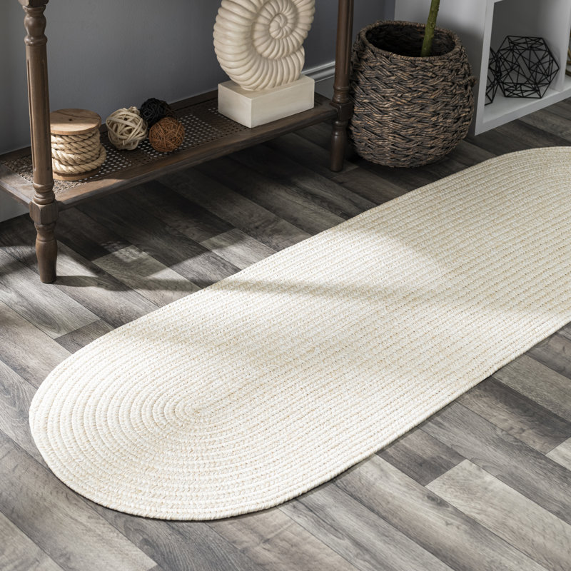 Indoor/Outdoor Braided Rug Happel Pale Sand Rug, Runner 2' x 4'
