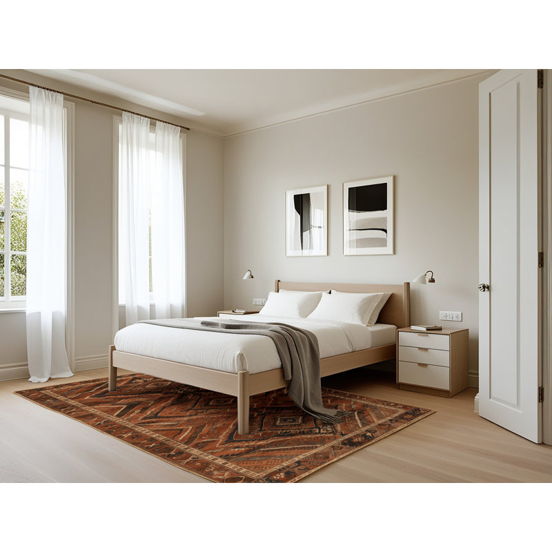 Tapis brun lavable à la machine, Rectangle 5 pi x 7 pi