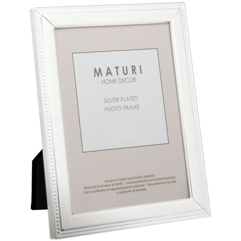 Silver Plated Flat Bead Edge Photo Frame, 8" x 10"