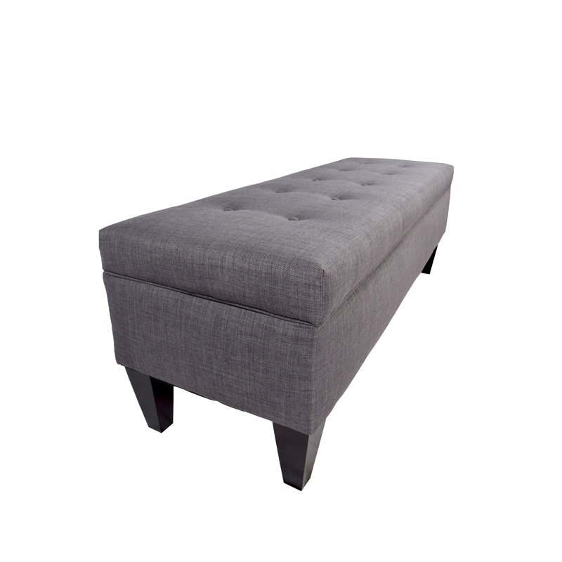 Banc de rangement à couvercle rabattable Gaither, Gris / teinte rouge