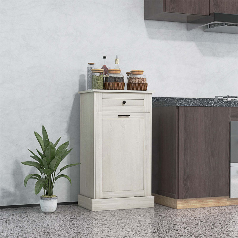 Armoire de recyclage autoportante pour cuisine, Gris clair