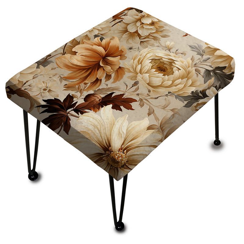 Rustic Brocade Elegance Victorian Pattern III - Floral Rectangle Ottoman