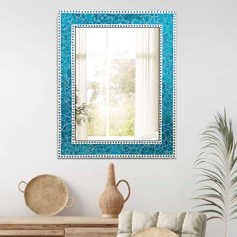 Miroir d'appoint Cima Crackle, Turquoise
