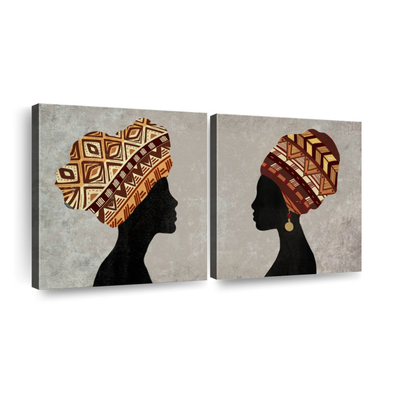 African Women With Turbans Multi Piece Canvas Print, H 30 po x l 61 po x 1,25 po