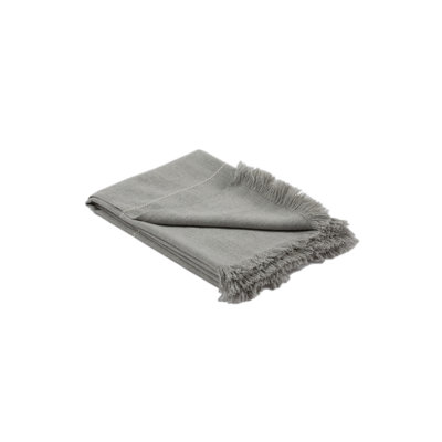 Fibre by Auskin Baby Alpaca Wool Throw Blanket 71" L Ultra-Soft Artisan-Made Indoor Throw in Light Grey and White