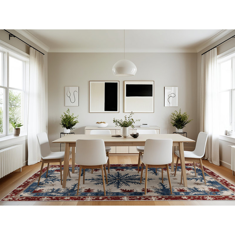 Tapis beige français lavable à la machine, Rectangulaire 7 pi x 10 pi