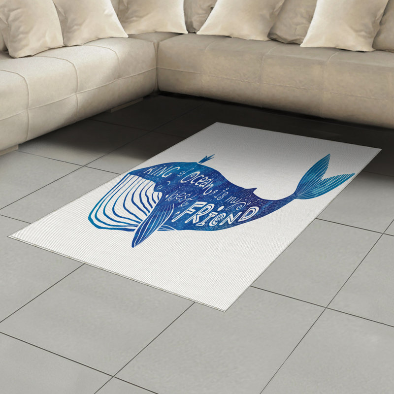Inspirational High Density Long Fiber Poly Threads Decorative Area Rug Carpet, Rectangle 4' x 5'8"