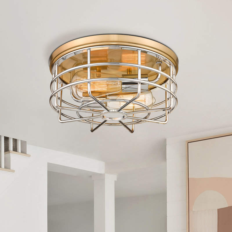 Flush Mount, Chrome/Gold