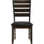 2 chaises d'appoint en cappuccino 2 pièces - siège rembourré noir, style salle à manger rembourré, dossier