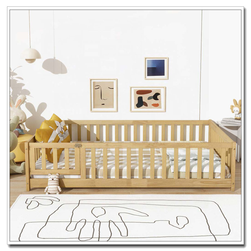 Lit en bois, Naturel, Lit double