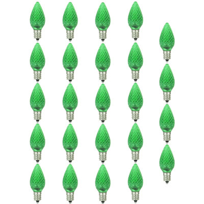 24-Pack LED C7 E12 UL Listed Green Coloured Decorative Chandelier Light Bulbs