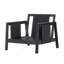 Chaises club d'extérieur (ensemble de 2), structure en bois d'acacia avec accents textilène noir, coussins blancs hydrofuges pour patio / cour arrière / terrasse