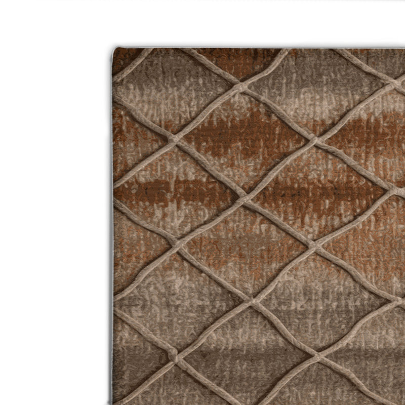 Tapis brun intérieur et extérieur Trellis, Rectangulaire 8 pi x 10 pi