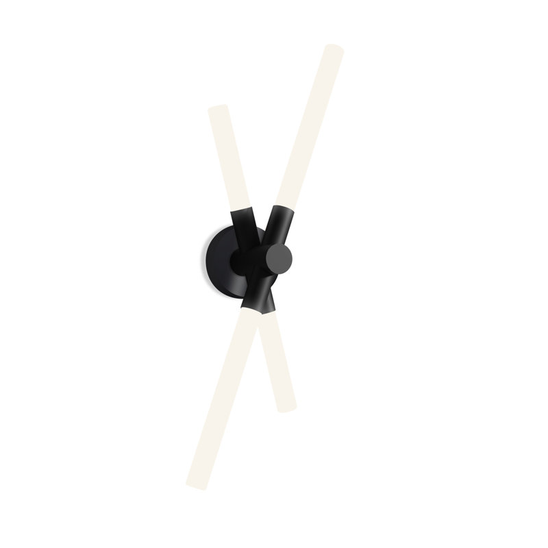 Bianca Wall Lamp, Matt Black Silk Lacquered, 23.4" H x 9.3" W x 5.3" D
