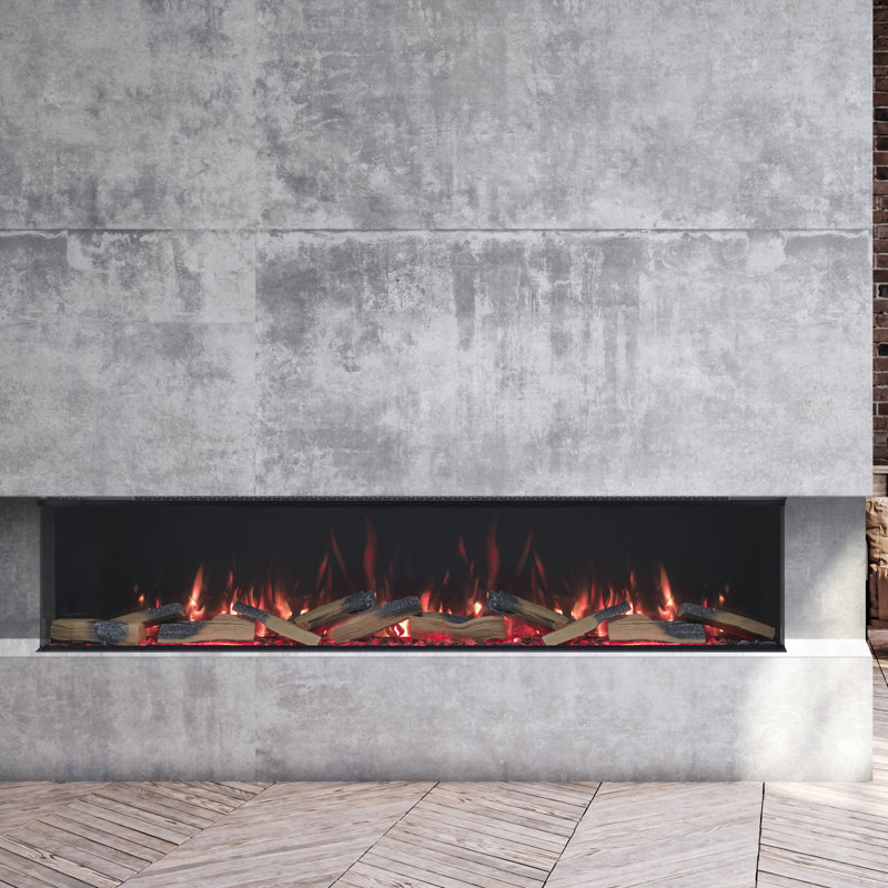 Butcher Belfry Heating Black Electric Fireplace, 54.8cm H x 180cm W x 28.1cm D