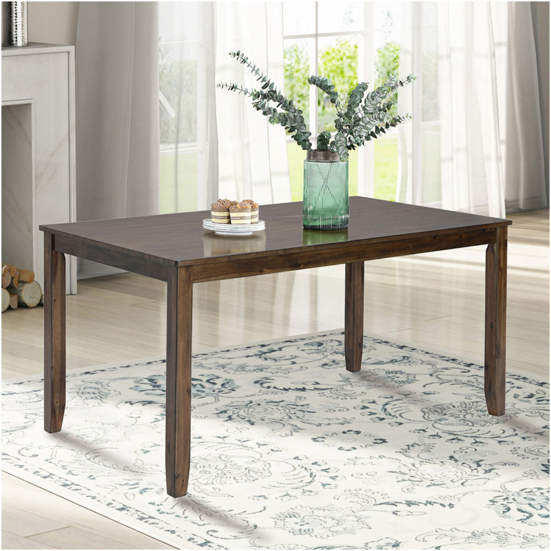 Table de salle à manger en bois rectangulaire, table de cuisine pour petit espace, table de salle à manger pour 4 personnes, noyer