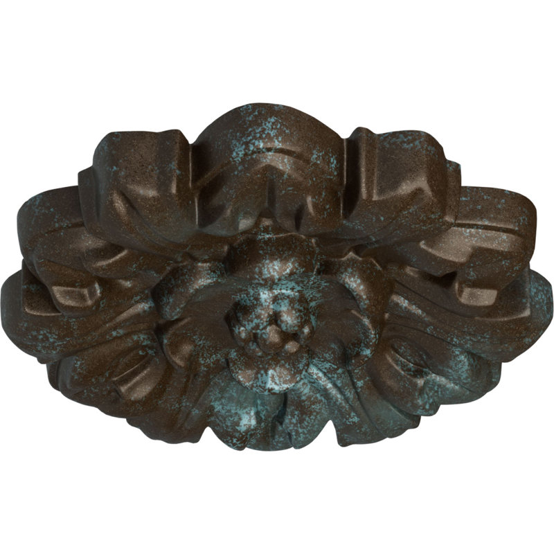 Médaillon de plafond H 7,625 po x l 7,625 po x P 1 po Emery, Patine bleue bronze