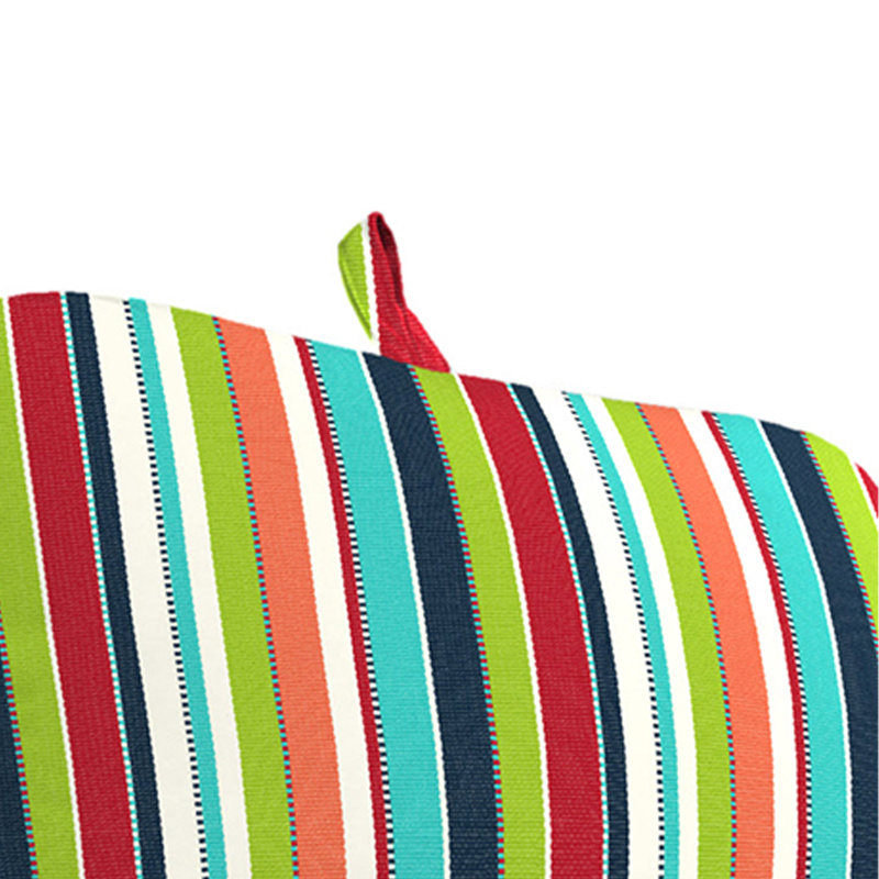 Sunbrella 74" x 22" Outdoor Chaise Lounge Cushion with Ties and Loop, Carousel Confetti Striped