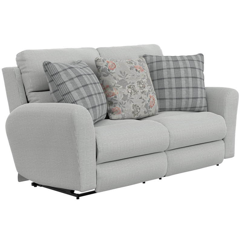 Chappy Power Lay Flat Reclining Loveseat, Gray, Manual, Manual - Handle / Lever