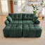 Ensemble de canapé 2 places avec 2 repose-pieds et coussins décoratifs, tissu chenille moelleux confortable, idéal pour le salon, un appartement ou un dortoir