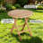 2-Person Teak Outdoor Seating Group, Patio Set of 3 (2 Chairs + 1 Side Table)-536634443