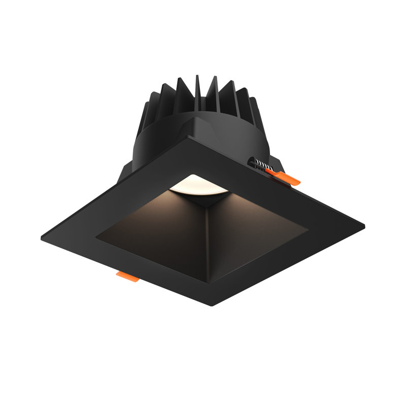 Luminaire encastré carré RGR de 6 pouces avec 5 CCT et gradation à chaud, Black