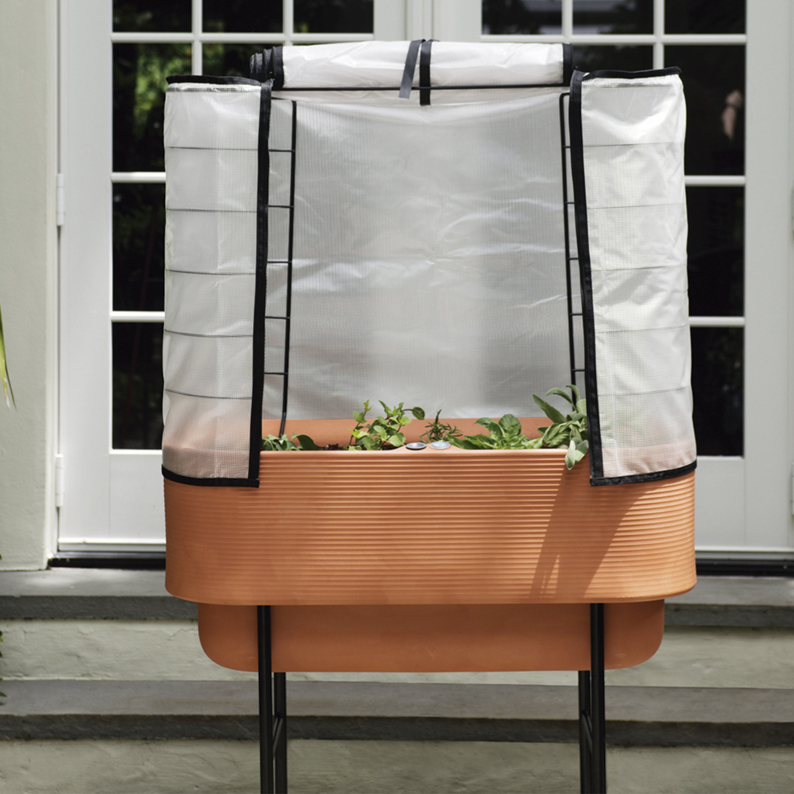 Nest Self Watering Raised Planter Box, Bark, 35.75'' H x 36'' W x 18'' D